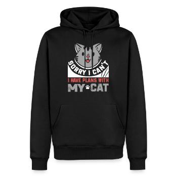 Chat locatif chat de la maison - Sweat à capuche Premium bio Homme - noir - Devant - Nico (187cm)