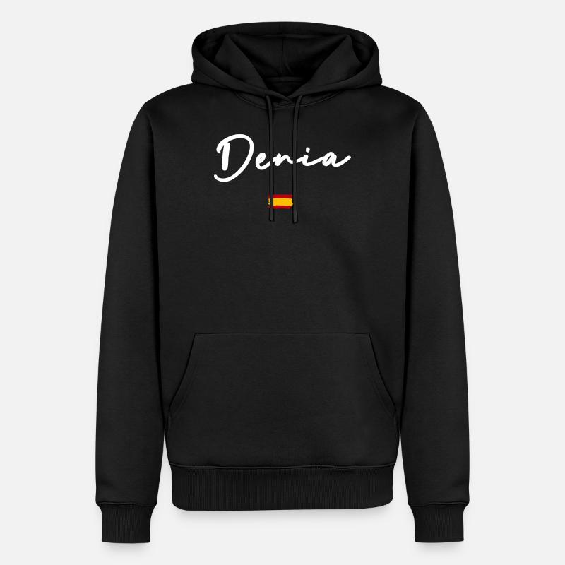 DENIA - Männer Premium Bio Hoodie - Schwarz