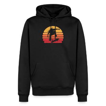 Retro Skateboard Skateboarder Vintage Skater - Männer Premium Bio Hoodie - Schwarz - Vorne - Nico (187cm)