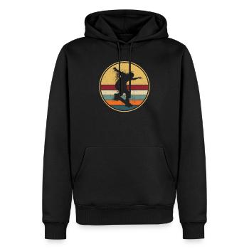 Retro Skateboard Skateboarder Vintage Skater - Männer Premium Bio Hoodie - Schwarz - Vorne - Nico (187cm)