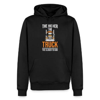 Camion routier camion routier - Sweat à capuche Premium bio Homme - noir - Devant - Nico (187cm)