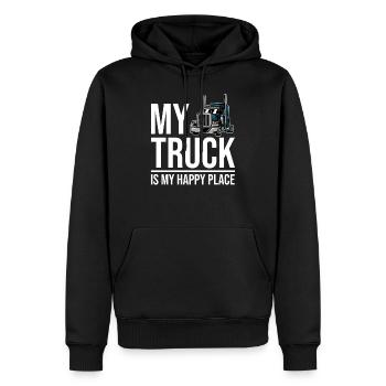 Camion routier camion routier - Sweat à capuche Premium bio Homme - noir - Devant - Nico (187cm)