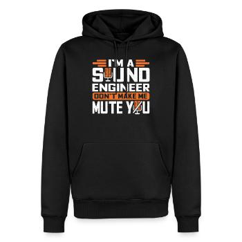 Technicien de son Sound Audio Engineer - Sweat à capuche Premium bio Homme - noir - Devant - Nico (187cm)