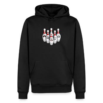 Bowling - Sweat à capuche Premium bio Homme - noir - Devant - Nico (187cm)