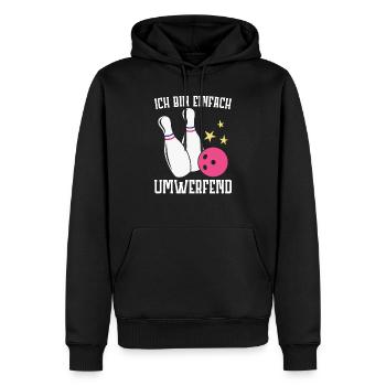 Bowling - Männer Premium Bio Hoodie - Schwarz - Vorne - Nico (187cm)