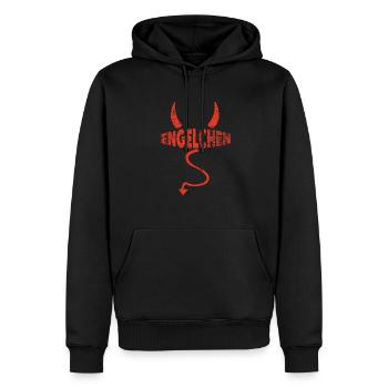Engelchen Teufel Engel Teufelchen Hörner - Männer Premium Bio Hoodie - Schwarz - Vorne - Nico (187cm)