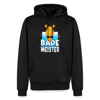 Bademeister - Männer Premium Bio Hoodie - Schwarz - Vorne - Nico (187cm)