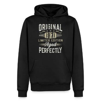 Jahrgang 1971 geboren Vintage Retro Geburtstag - Männer Premium Bio Hoodie - Schwarz - Vorne - Nico (187cm)