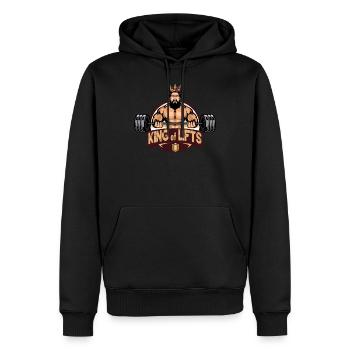 Trois-combats Powerlifting Powerlifter - Sweat à capuche Premium bio Homme - noir - Devant - Nico (187cm)