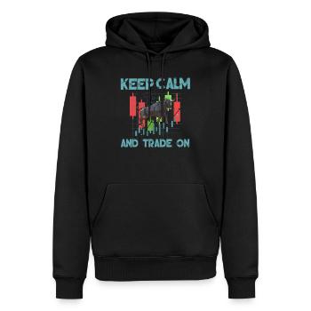 Stock Day Trading Bourse Forex Actions Trader - Sweat à capuche Premium bio Homme - noir - Devant - Nico (187cm)