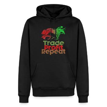Stock Day Trading Bourse Forex Actions Trader - Sweat à capuche Premium bio Homme - noir - Devant - Nico (187cm)