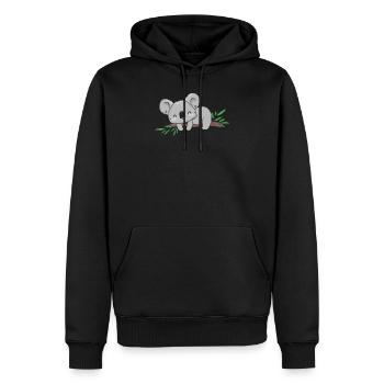 Koala Koalabär - Sweat à capuche Premium bio Homme - noir - Devant - Nico (187cm)