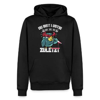 Du bist lustig dich töte ich zuletzt Eule - Männer Premium Bio Hoodie - Schwarz - Vorne - Nico (187cm)