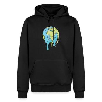 Changement climatique Lutte contre le changement climatique Réchauffement climatique Planète terre - Sweat à capuche Premium bio Homme - noir - Devant - Nico (187cm)