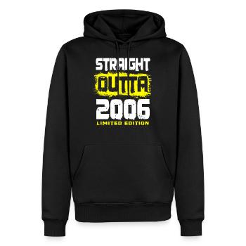 Jahrgang 2006 geboren Geburtstag Spruch - Männer Premium Bio Hoodie - Schwarz - Vorne - Nico (187cm)