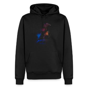 Farbenfrohe Laufente - Männer Premium Bio Hoodie - Schwarz - Vorne - Nico (187cm)