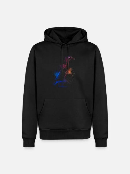Farbenfrohe Laufente - Männer Premium Bio Hoodie - Schwarz