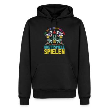 Jeu de société - Sweat à capuche Premium bio Homme - noir - Devant - Nico (187cm)