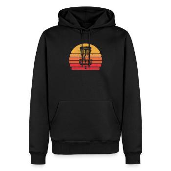Retro Vintage Frisbee Golf - Männer Premium Bio Hoodie - Schwarz - Vorne - Nico (187cm)