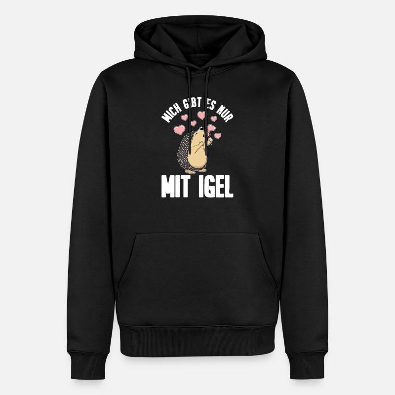 Igel - Männer Premium Bio Hoodie - Schwarz