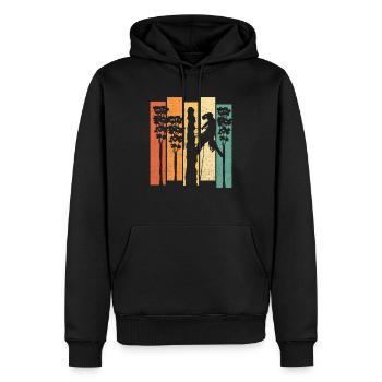 Retro Baumklettern Vintage Baumpfleger Arborist - Männer Premium Bio Hoodie - Schwarz - Vorne - Nico (187cm)