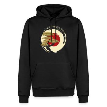 Bonsai Baum - Männer Premium Bio Hoodie - Schwarz - Vorne - Nico (187cm)