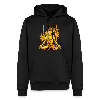 Buddha Buddhist Buddhismus - Männer Premium Bio Hoodie - Schwarz - Vorne - Nico (187cm)
