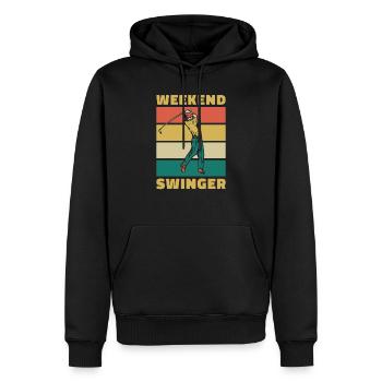 Golfeur Golf golf golf golf - Sweat à capuche Premium bio Homme - noir - Devant - Nico (187cm)