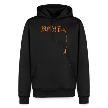Bungee Jumping Herzschlag - Männer Premium Bio Hoodie - Schwarz - Vorne - Nico (187cm)