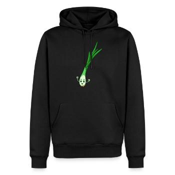Comic Frühlingszwiebel - Männer Premium Bio Hoodie - Schwarz - Vorne - Nico (187cm)