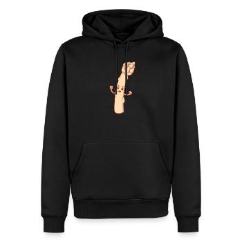 Bande dessinée Asperges - Sweat à capuche Premium bio Homme - noir - Devant - Nico (187cm)