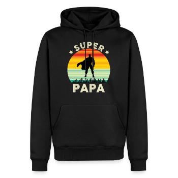 Super Papa Perfekte GeschenkIdee Vater - Männer Premium Bio Hoodie - Schwarz - Vorne - Nico (187cm)