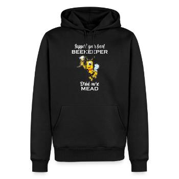 Trinkt mehr Met - Biene mit Trinkhorn - Met - Männer Premium Bio Hoodie - Schwarz - Vorne - Nico (187cm)