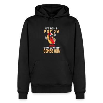 Saucisses hot-dog dans le pain viennois - Sweat à capuche Premium bio Homme - noir - Devant - Nico (187cm)