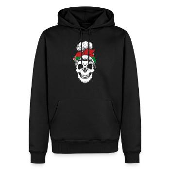 Nationality National Flag Flag Skull - Men’s Premium Organic Hoodie - black - Front - Nico (187cm)