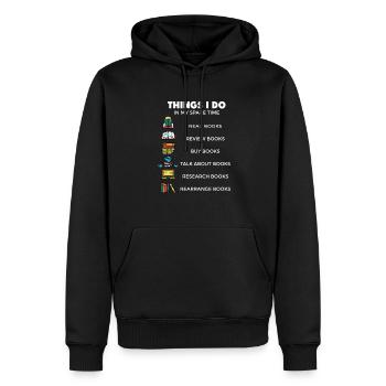 Books Reading Book Bookworm Bookworm - Men’s Premium Organic Hoodie - black - Front - Nico (187cm)