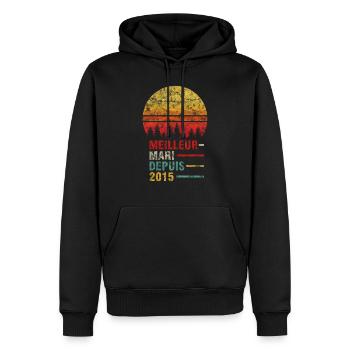 Bester Ehemann seit 2015 6 Jahre Ehe - Männer Premium Bio Hoodie - Schwarz - Vorne - Nico (187cm)