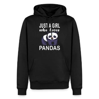 Juste une fille qui aime les pandas. Panda Fille - Sweat à capuche Premium bio Homme - noir - Devant - Nico (187cm)