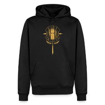 Roma Invicta - Jules César - Sweat à capuche Premium bio Homme - noir - Devant - Nico (187cm)