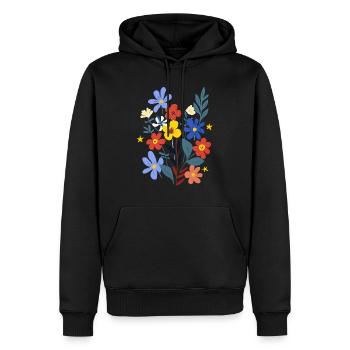 Le pouvoir des fleurs - Sweat à capuche Premium bio Homme - noir - Devant - Nico (187cm)