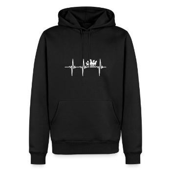 Herzschlag für Wildpferde Herde - Männer Premium Bio Hoodie - Schwarz - Vorne - Nico (187cm)