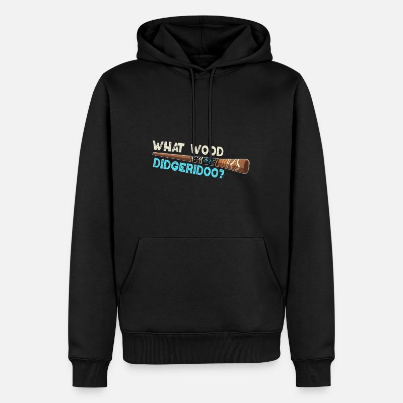 What Wood Didgeridoo? - Männer Premium Bio Hoodie - Schwarz