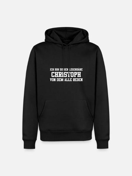 Christoph Name Design - Männer Premium Bio Hoodie - Schwarz
