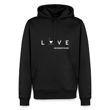 besser mit Hund - Männer Premium Bio Hoodie - Schwarz - Vorne - Nico (187cm)
