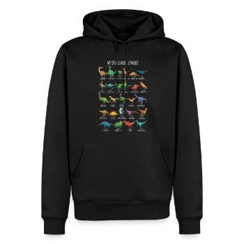 Dinosaurier-Arten Alphabet A-Z Dino ABC T-Rex Dino - Männer Premium Bio Hoodie - Schwarz - Vorne - Nico (187cm)