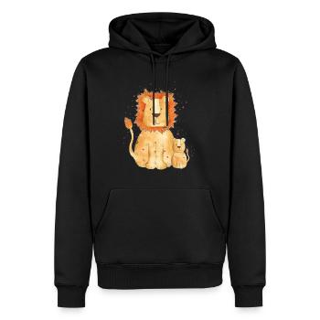 Löwe Lion - Sweat à capuche Premium bio Homme - noir - Devant - Nico (187cm)