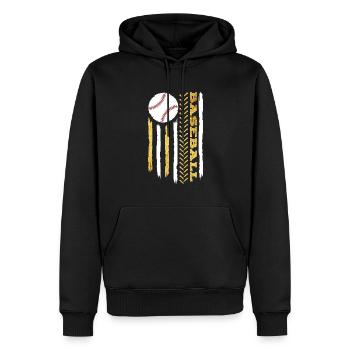 American Flag Vintage USA Sports Baseball Team - Männer Premium Bio Hoodie - Schwarz - Vorne - Nico (187cm)