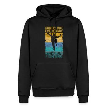 Tout le monde ne se battait sûrement pas contre le Kung Fu - Sweat à capuche Premium bio Homme - noir - Devant - Nico (187cm)