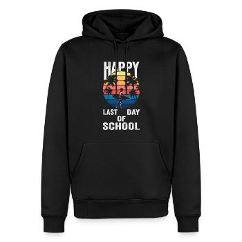 Bonne dernière journée des élèves et des enseignants - Sweat à capuche Premium bio Homme - noir - Devant - Nico (187cm)