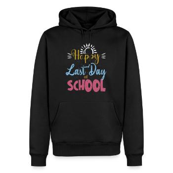 Bonne dernière journée des élèves et des enseignants - Sweat à capuche Premium bio Homme - noir - Devant - Nico (187cm)